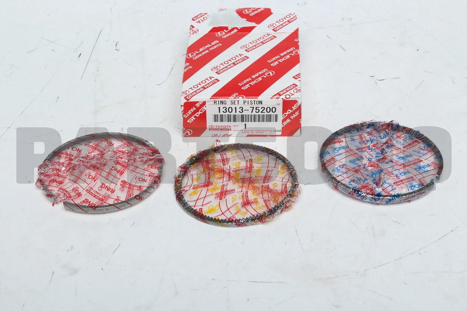 طقم شنابر بستم تويوتا مقاس زيادة 0.50 رقم 13013-75200 | Genuine Toyota Piston Ring Set