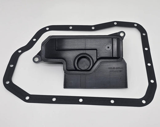 Gear filter gasket for Toyota V6 transmissions (Avalon/Sienna/ES350/NX-series 2013–2017), black rubber with mounting holes.
