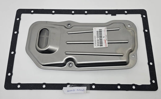Toyota GS-300/GS-350 transmission strainer, gray metal body with gasket, part 35330-30080