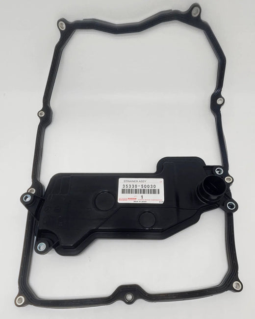 Toyota 35330-50030 transmission oil filter strainer assembly, black plastic with gasket