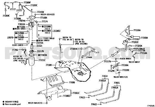 موضع طرمبة البنزين 23221-31130 في مخطط نظام الوقود | Fuel pump EPC position