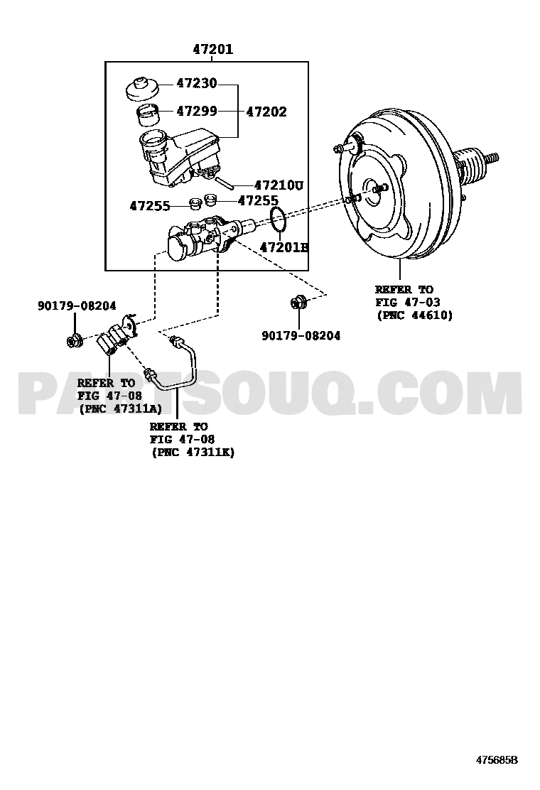 مخطط ماستر الفرامل Toyota Lexus رقم 47201-33470
