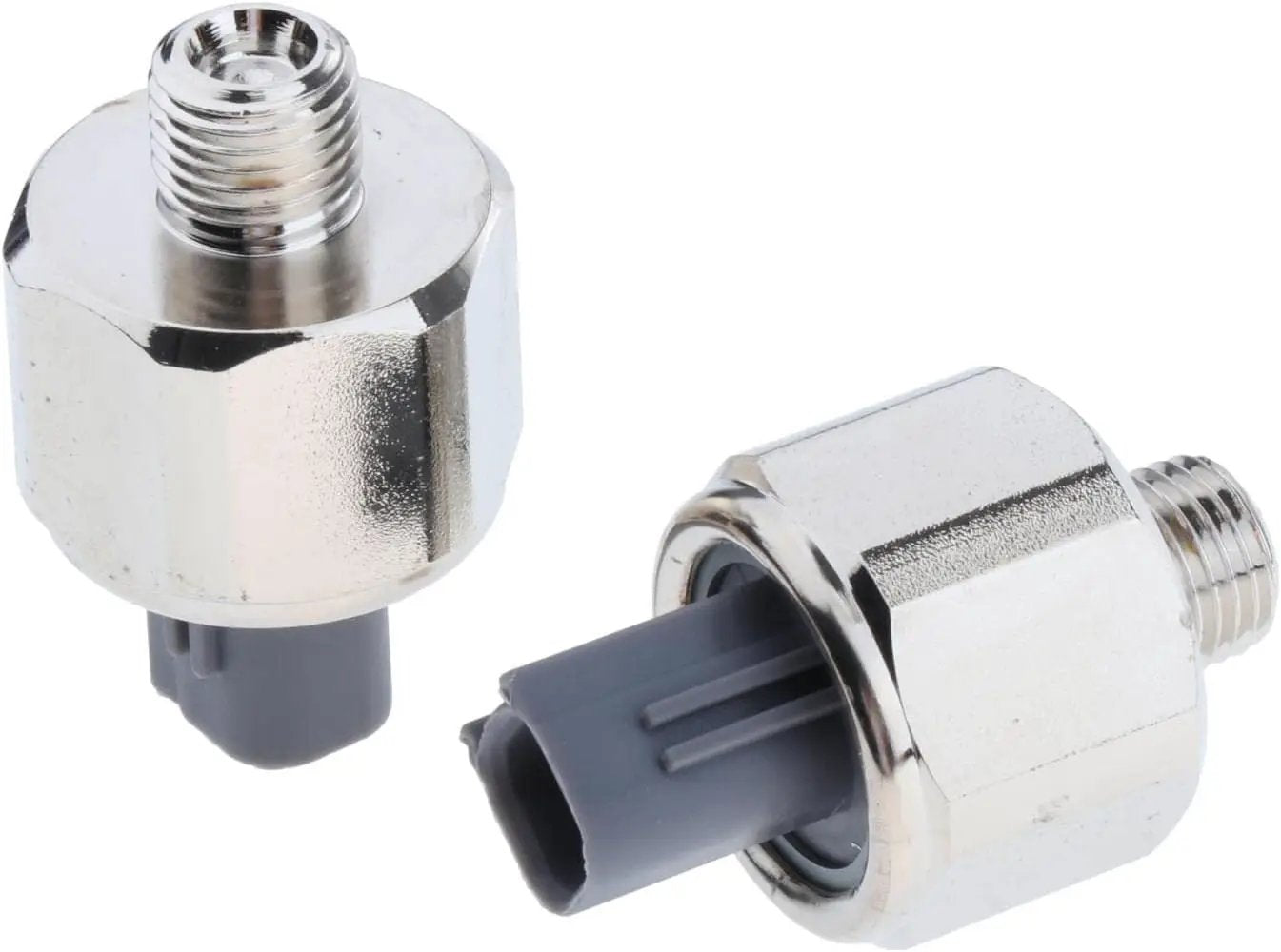 Knock sensor pair BQ-89615-12040 with chrome housings and gray plugs