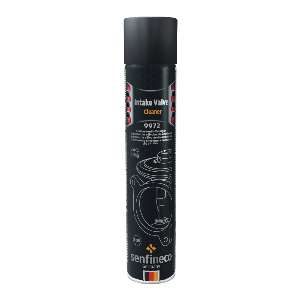 Intake Valve Cleaner spray can by Senfineco Germany, black cap, 9972 label