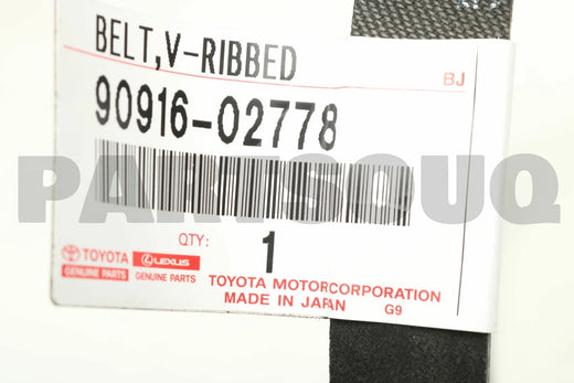 سير مكينة متعدد الأضلاع تويوتا 90916-02778 | Genuine Toyota V-ribbed serpentine belt