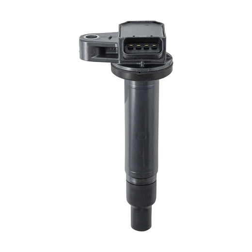Ignition coil BQ-90919-02265 for Yaris 2007-2017, black plastic housing, 4-pin connector, Senfineco Oman.