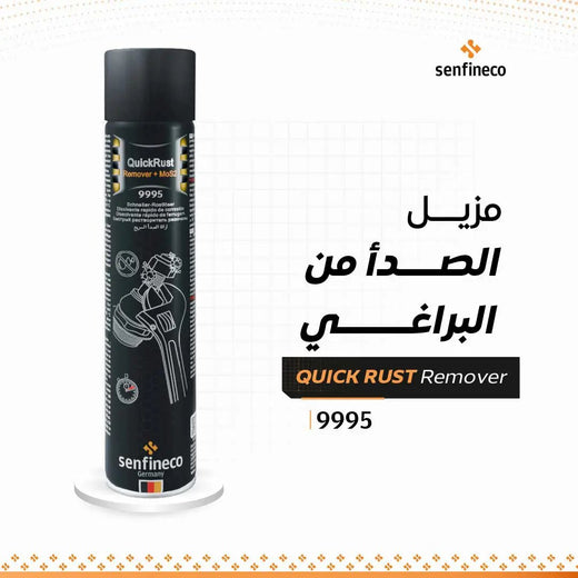 Senfineco Quick Rust Remover 9995 spray can with black label