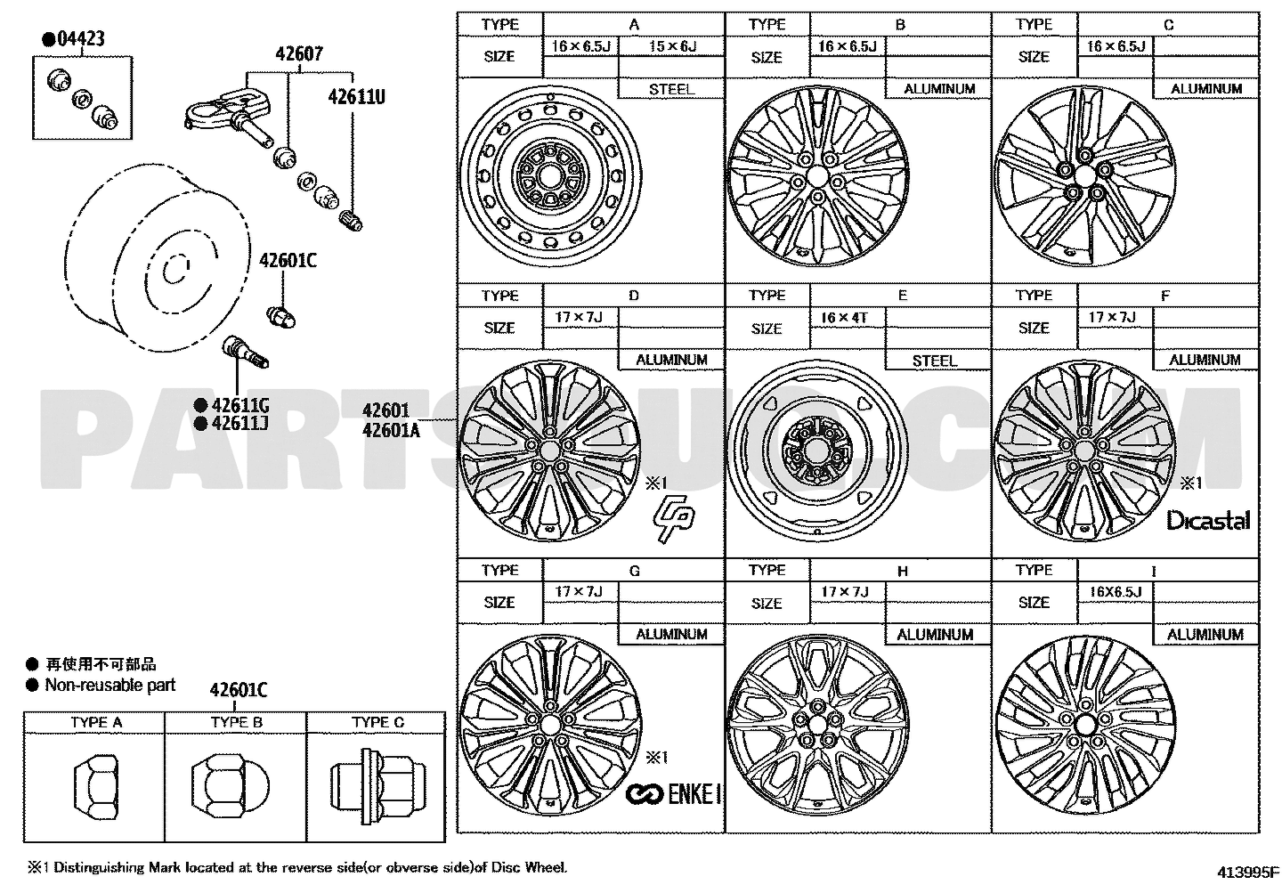 مخطط أو صورة حساس ضغط الإطارات تويوتا 42607-06020 | Toyota TPMS Sensor
