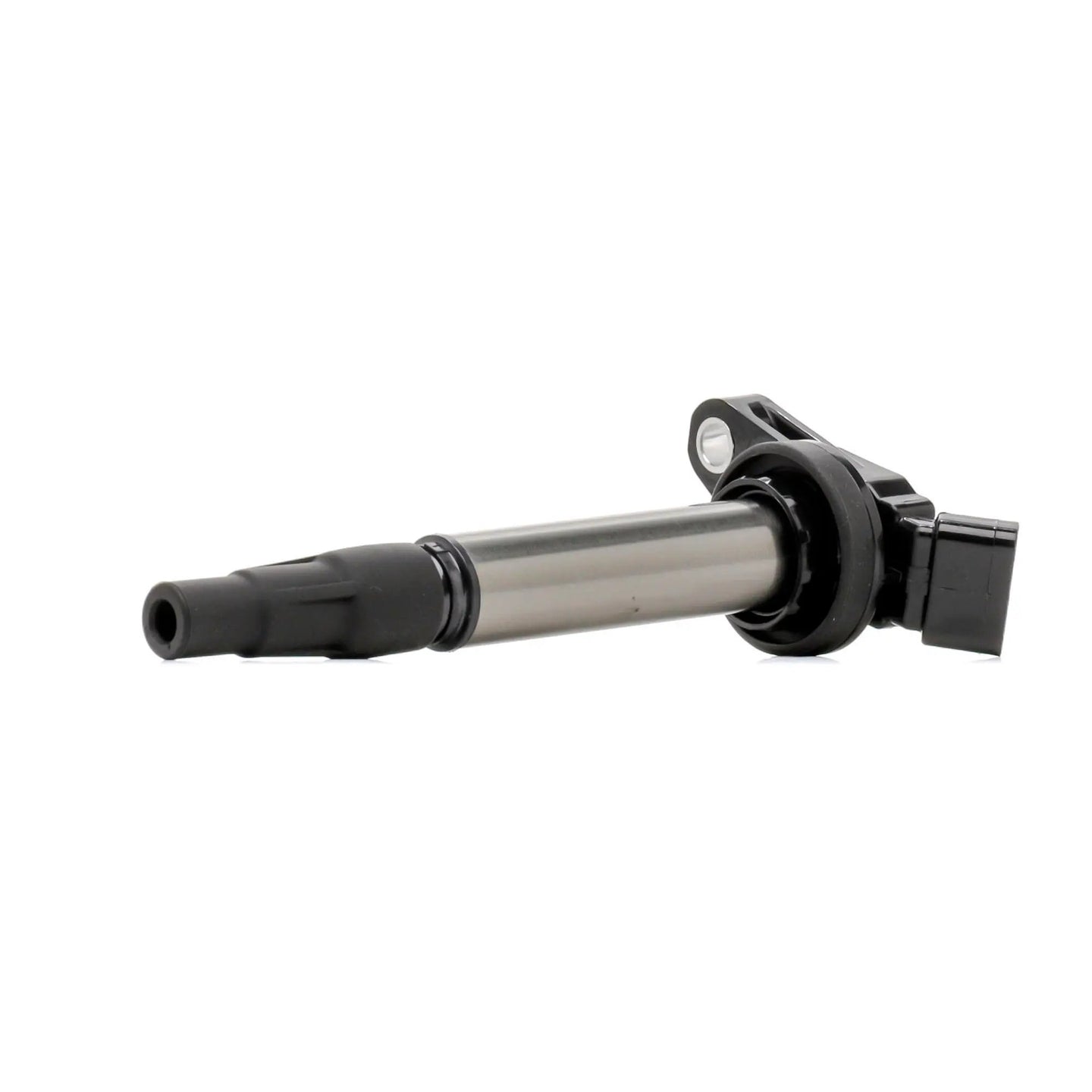 Ignition coil for Toyota Corolla 2008-2017, black plastic housing with metal shaft.