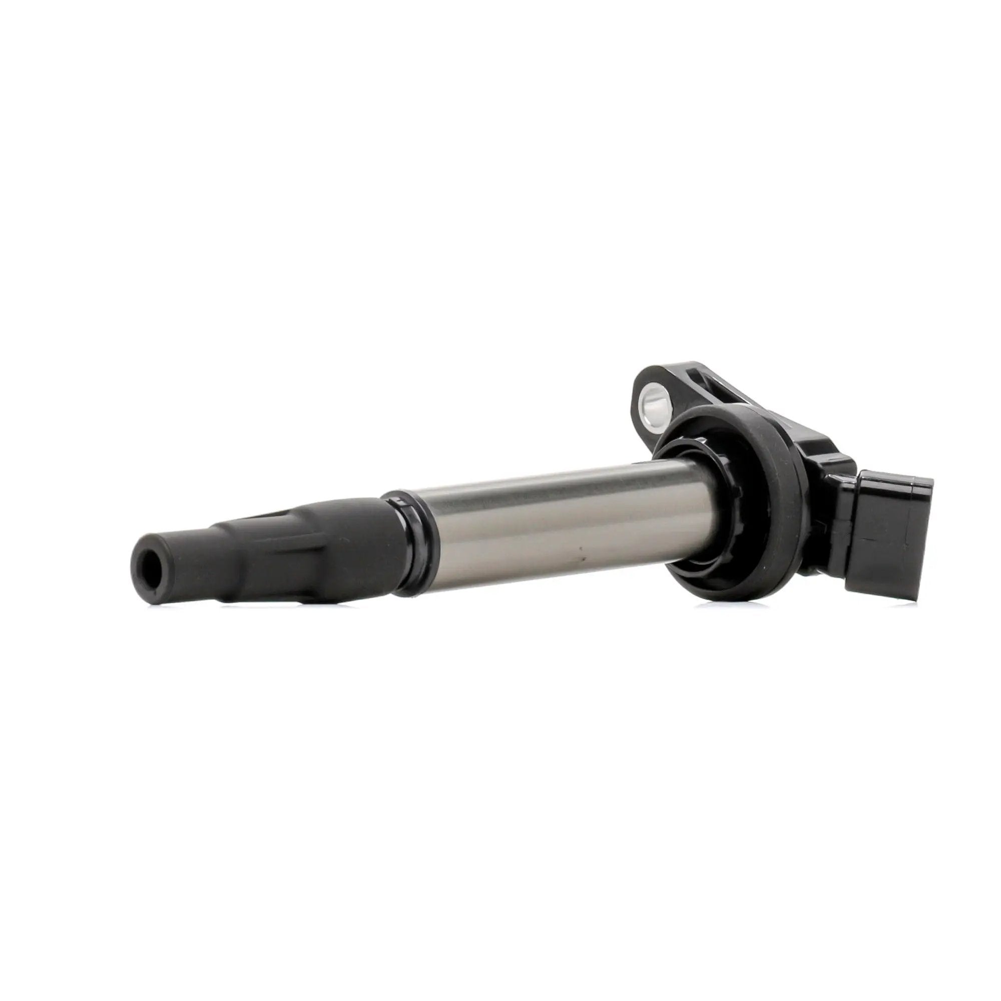 Ignition coil for Toyota Corolla 2008-2017, black plastic housing with metal shaft.