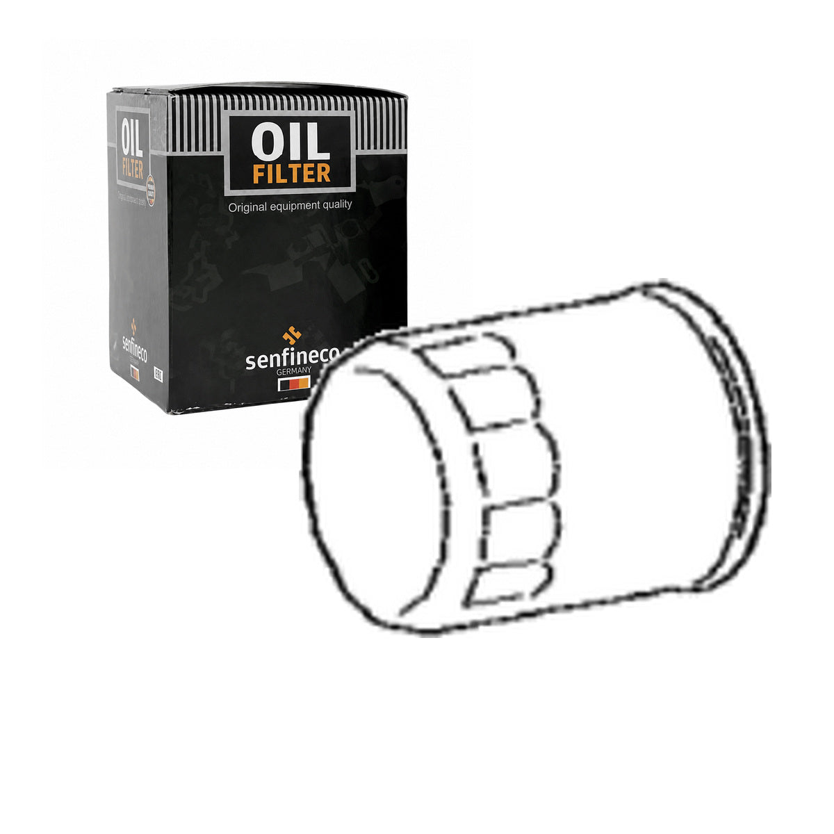 SENFINECO Oil Filter | OEM 90915-10010 | Land Cruiser 2021+ Tundra 2022-2024 Sequoia 2023-2025 Lexus LS500 — SENFINECO carton and exact product filter