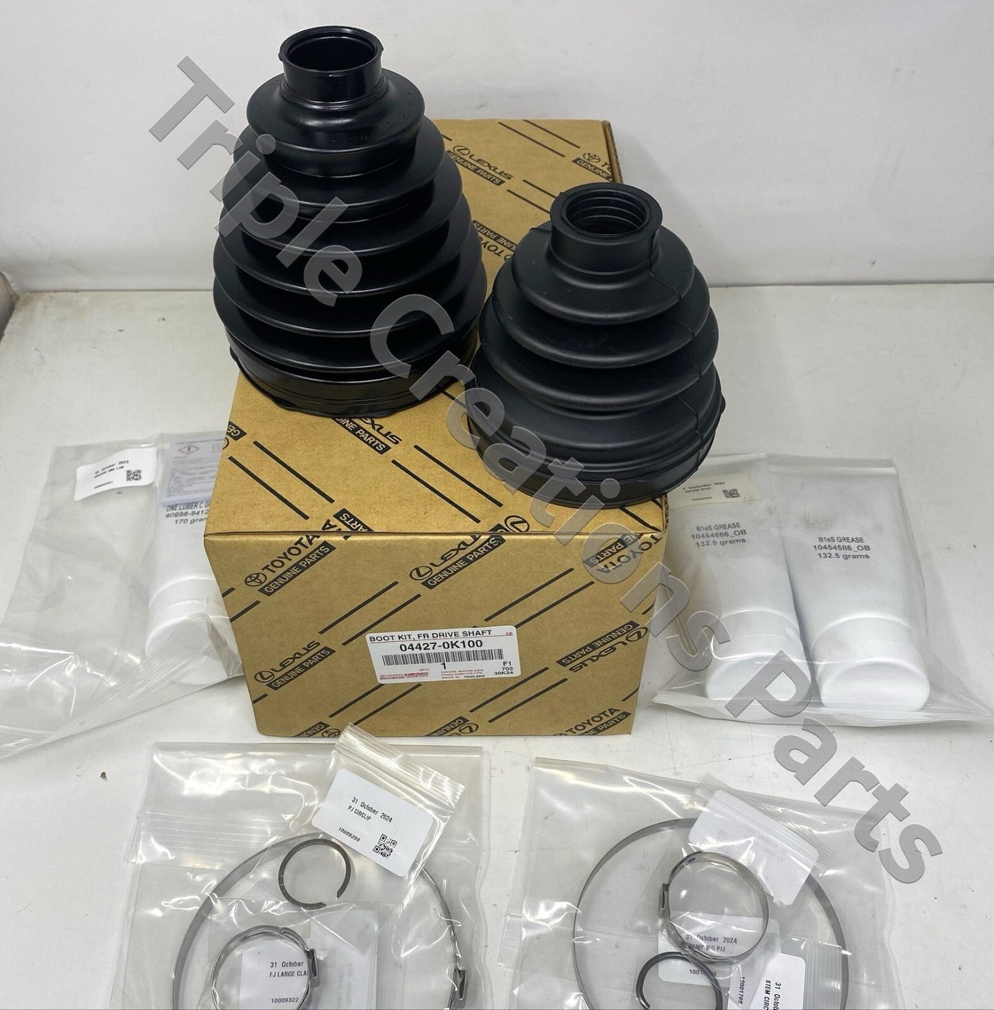 طقم جلد عمود الدفع الأمامي الداخلي والخارجي أصلي تويوتا 04427-0K100 | Genuine Toyota CV boot kit