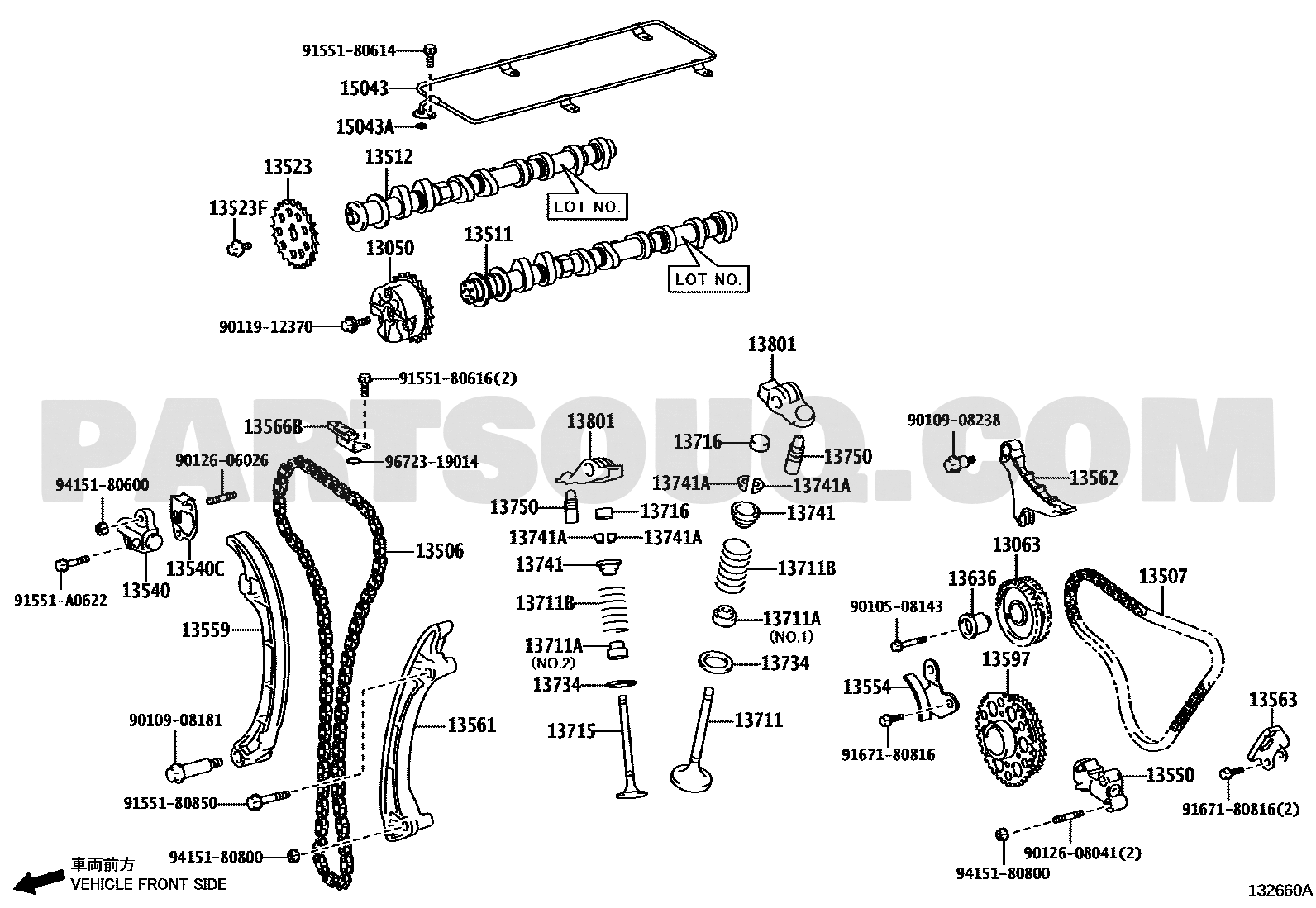 Partsouq EPC – 13561-75060 chain vibration damper, Prado TRJ155, diagram 1302 callout 13561