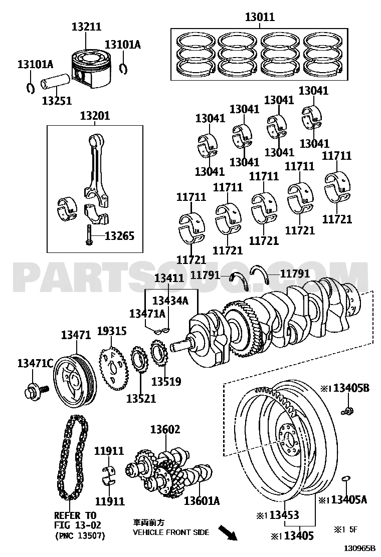 Toyota EPC diagram for 13601-28021, callout 13601A