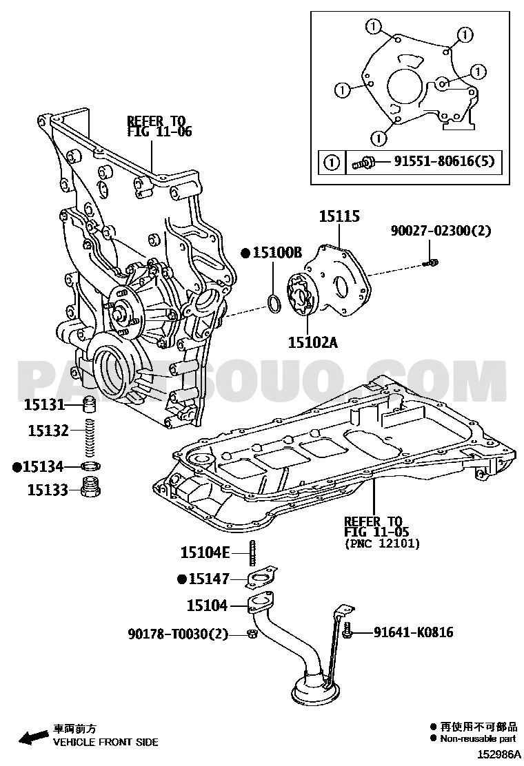 Toyota EPC diagram for 15103-0C013 callout 15102A