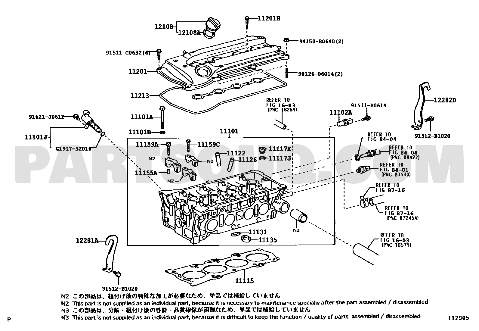 مخطط موضع صمام توقيت الكامات تويوتا 15330-28010 | Toyota VVT oil control valve EPC diagram