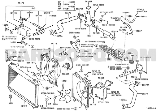مخطط Toyota EPC للقطعة 16331-20040 – الموضع 16331 | Toyota EPC callout 16331