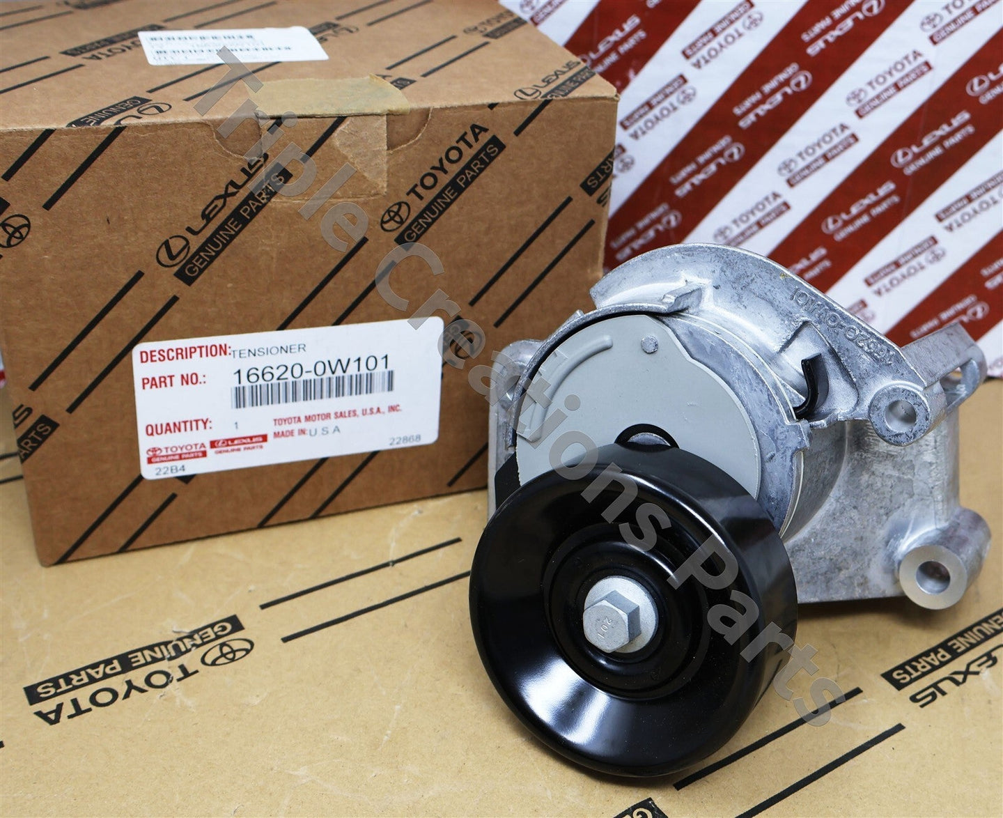 شداد سير الملحقات تويوتا 2UZ-FE 16620-0W101 | Genuine Toyota V-ribbed drive belt tensioner
