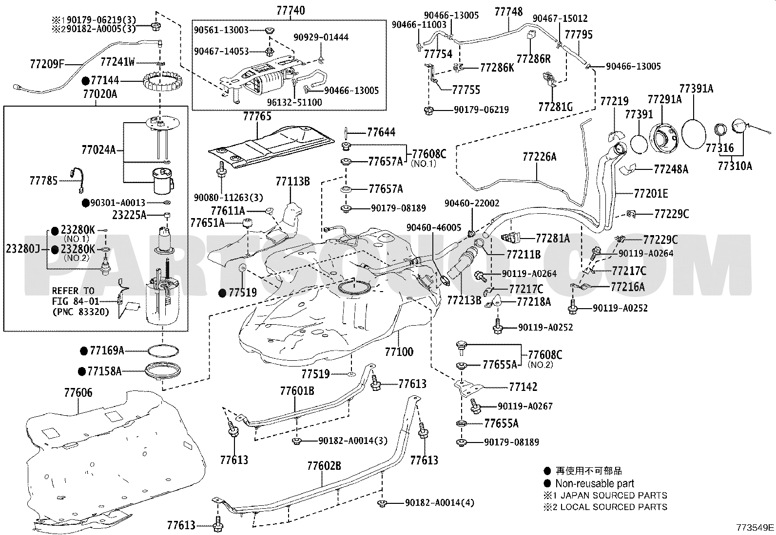 مخطط موقع منظم ضغط الوقود تويوتا 23280-38020 | Fuel pressure regulator EPC diagram