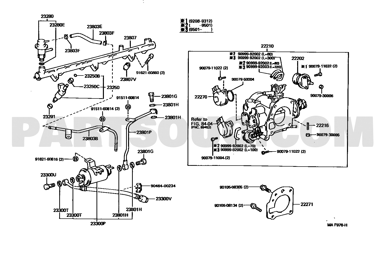 مخطط موضع فلتر الوقود 23300-69045 | Toyota EPC location diagram