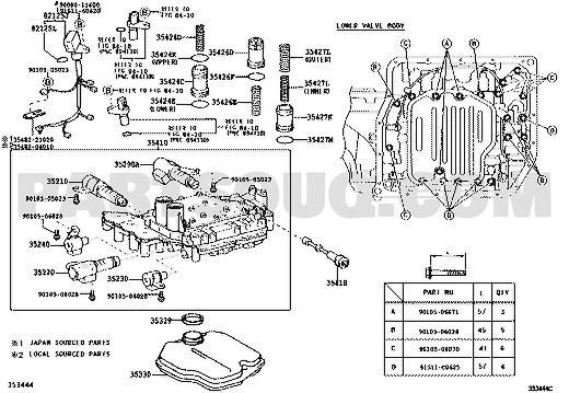 مخطط موضع مصفاة زيت جسم الصمامات، OEM 35330-06010، النداء 35330 | EPC location diagram, callout 35330