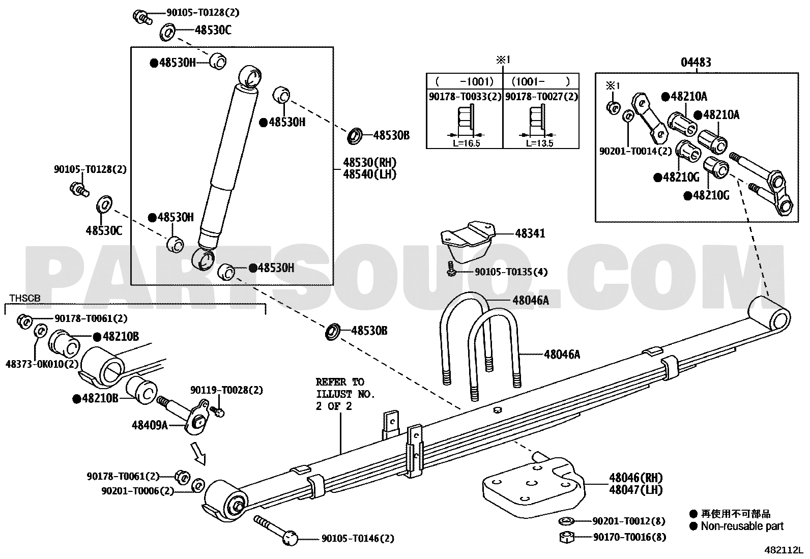 Toyota EPC diagram for 48341-0K010 callout 48341