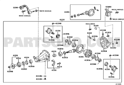 مخطط قاعدة الدفرنس الخلفي تويوتا 52380-42050 | Rear differential support EPC diagram