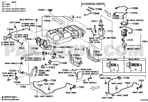 Toyota EPC diagram for 77024-26011, callout 77024