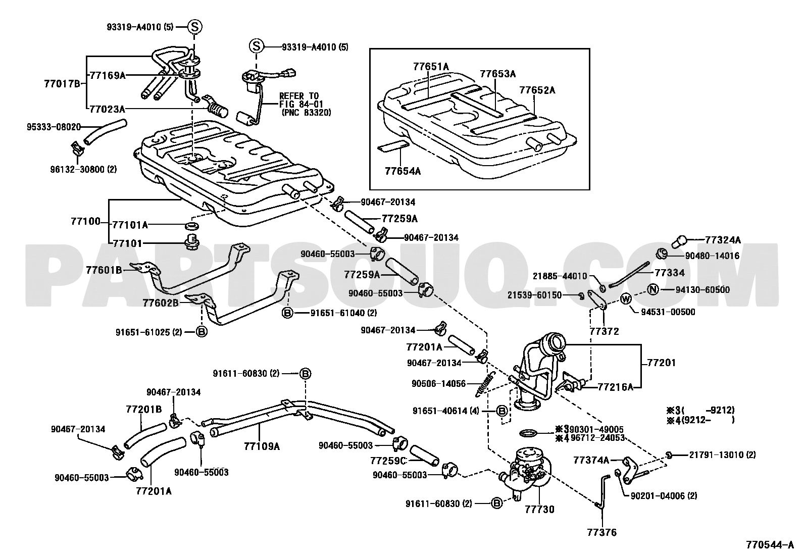 Toyota EPC diagram for 77730-60012, callout 77730