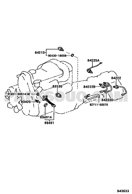 مخطط تويوتا EPC لمفتاح مصباح الرجوع للخلف، OEM 84210-52050، موضع 84210 | Toyota EPC diagram for back-up lamp switch, callout 84210