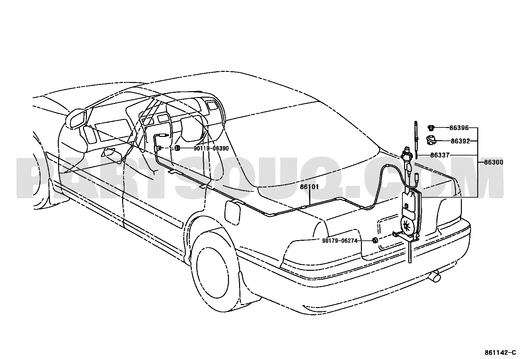 سارية هوائي تويوتا 86337-8Y001 في مخطط قطع OEM