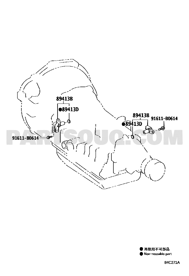 مخطط موقع حساس دوران ناقل الحركة تويوتا 89413-32011 | Transmission sensor EPC diagram