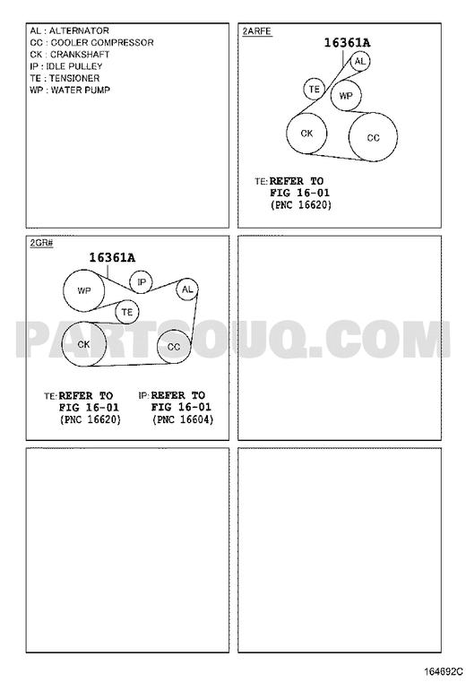 مخطط Toyota EPC للقطعة 90916-02667 – الموضع 16361A | Toyota EPC callout 16361A
