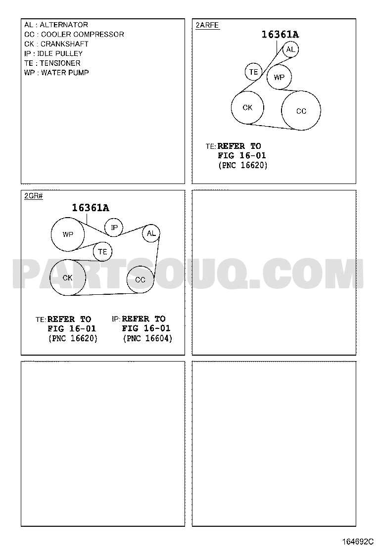 مخطط Toyota EPC للقطعة 90916-02667 – الموضع 16361A | Toyota EPC callout 16361A