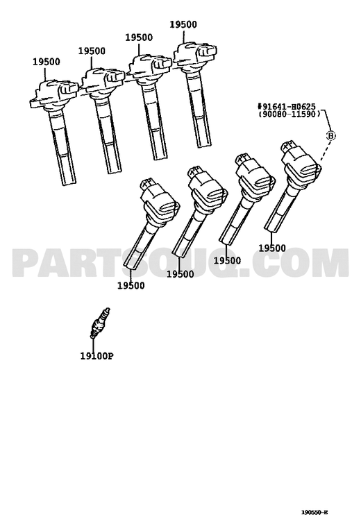 مخطط كويل الإشعال رقم 90919-02230 | Ignition Coil Diagram