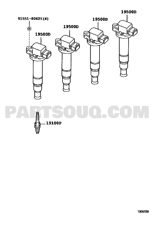 مخطط موقع كويل الإشعال تويوتا 90919-02240 | Ignition coil EPC diagram