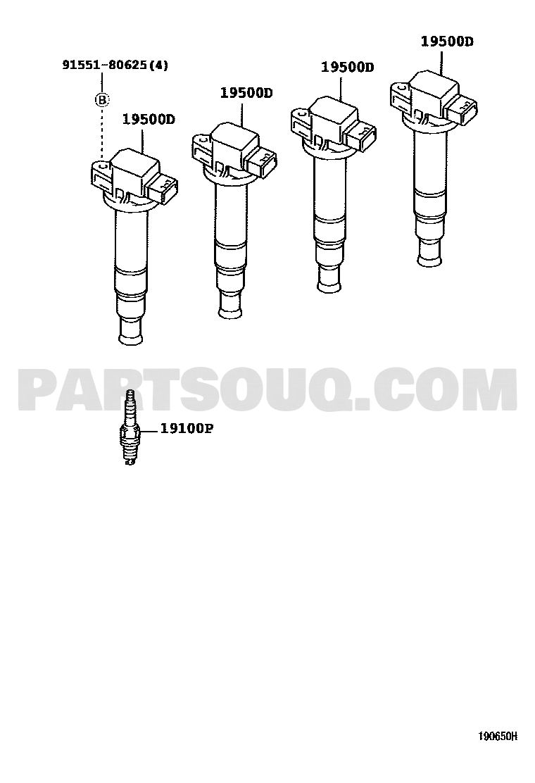 مخطط موقع كويل الإشعال تويوتا 90919-02240 | Ignition coil EPC diagram