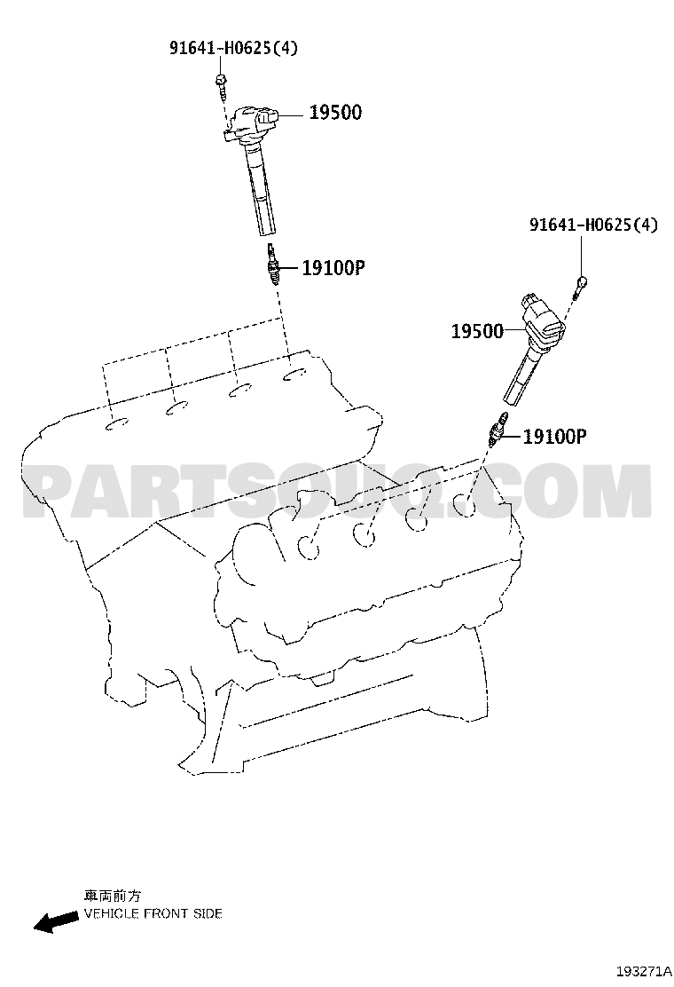 مخطط كويل إشعال تويوتا رقم 90919-02259 | Ignition Coil Diagram