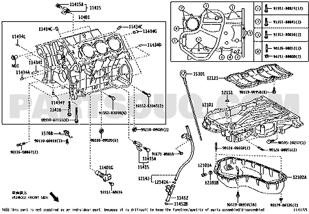 مخطط كرتير زيت المحرك 12102-31051 | Toyota EPC oil pan diagram