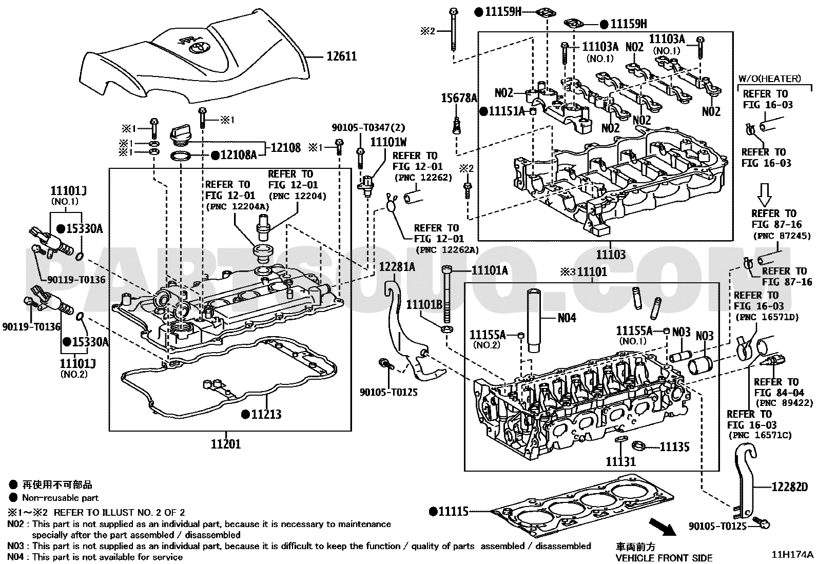 Toyota Yaris oil filler cap location diagram callout 12108