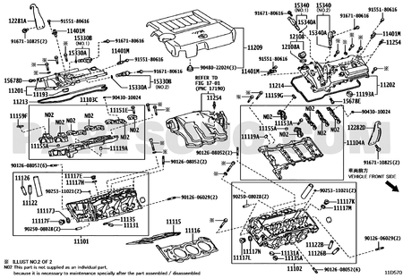مخطط موقع بلف VVT يمين تويوتا 15330-31030 | Oil control valve location diagram