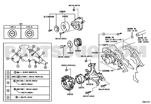 مخطط موضع كلتش مروحة الرديتر | Fan coupling EPC diagram 16210-50072