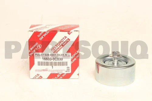 بكرة سير آيدلر مكيف تويوتا أصلية 16603-0C030 | Genuine Toyota A/C idler pulley with OEM label