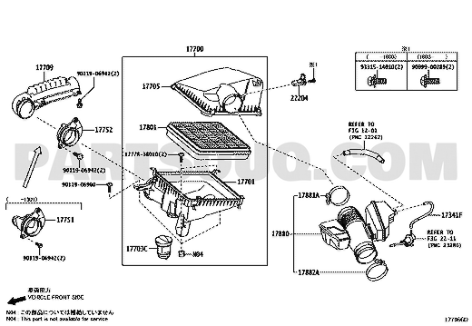 مخطط لاندكروزر لموضع خرطوم الهواء 17880-38120 | Toyota EPC diagram