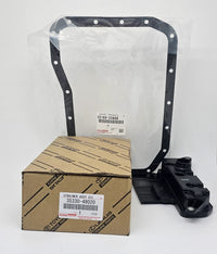 Transaxle gasket, black rubber with bolt holes, Toyota Genuine Parts 35330-48020