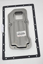 Toyota strainer assembly 35330-30080; gray metal housing with black gasket for engine oil circulation