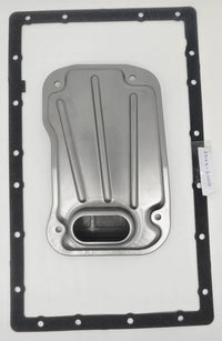 Gear oil filter kit for Toyota, metallic silver filter with black gasket.