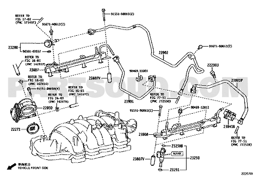 مخطط موقع منظم ضغط الوقود تويوتا 23280-38011 | Fuel regulator EPC diagram