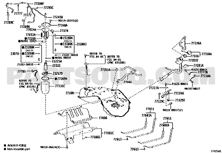 موضع طرمبة البنزين 23221-31130 في مخطط نظام الوقود | Fuel pump EPC position