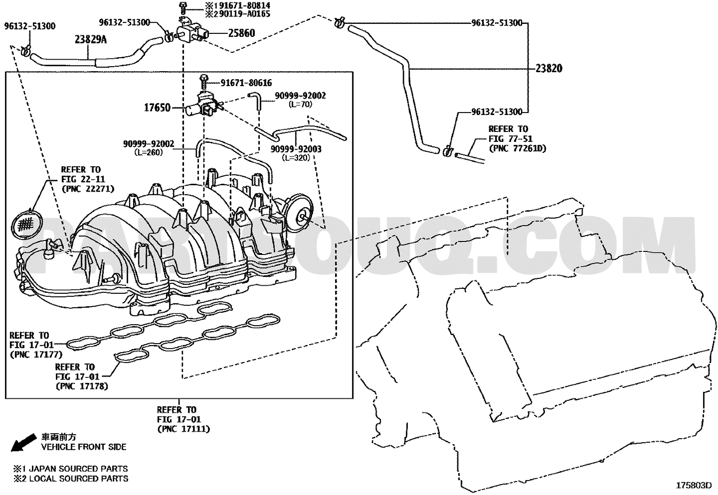 مخطط موضع بلف الفاكيوم 25860-31060 | Toyota EPC vacuum valve location